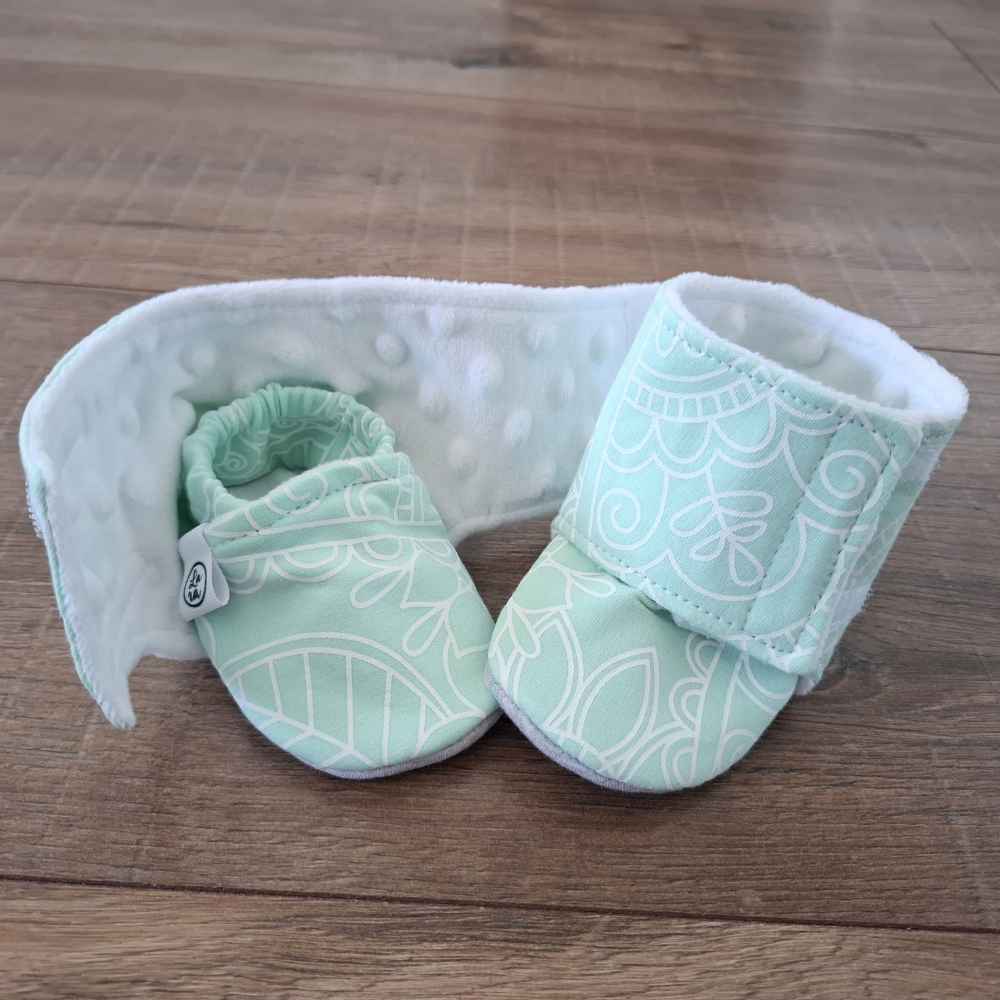 Topli škorenjčki - Mint mandale, št.: 6-9m